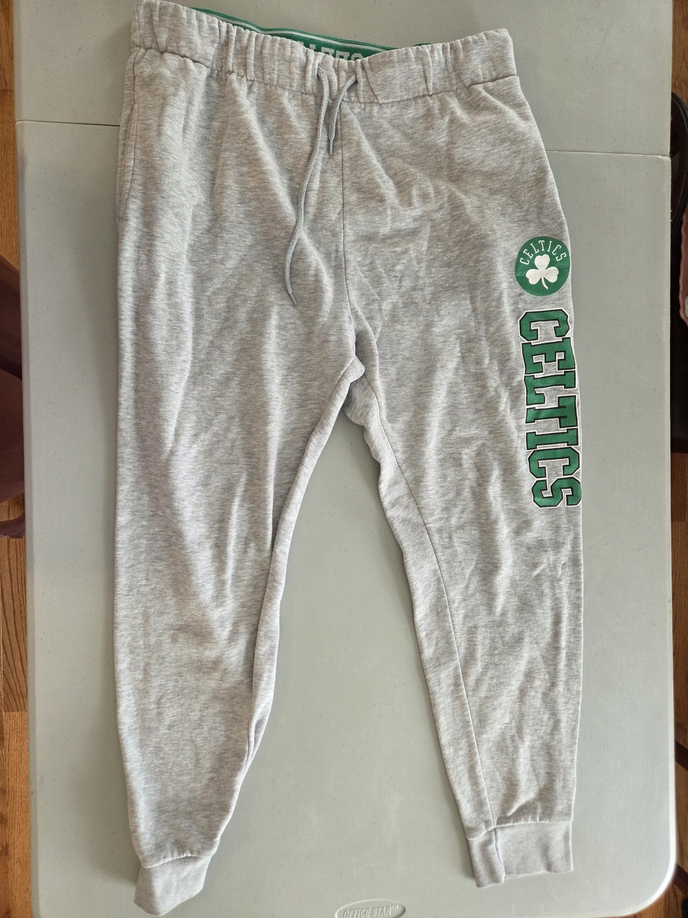 Unk Gray Sweat Joggers with Green Celtics Logo